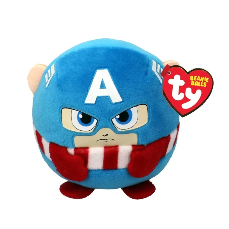 Image of Ty Captain America Marvel Beanie Balls Soft Plush Childrens Toy Multi