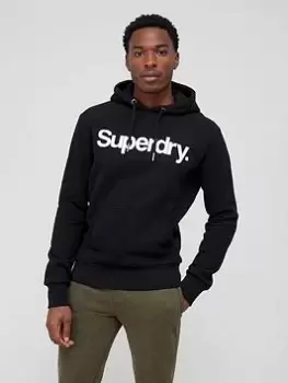 Image of Superdry Core Logo Overhead Hoodie - Black, Size L, Men