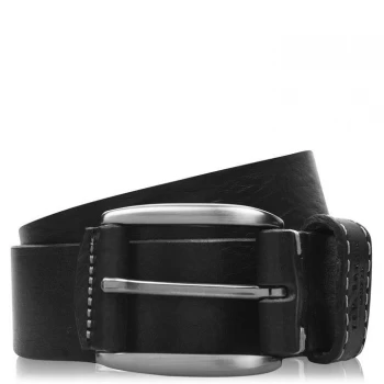 Image of Ted Baker Stitched Leather Belt - Black