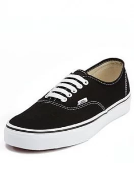 Image of Vans Authentic Plimsolls - Black/White, Size 9.5, Men