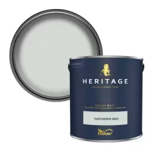 Image of Dulux Heritage Velvet Matt Turtledove Grey Matt Emulsion Paint 2.5L