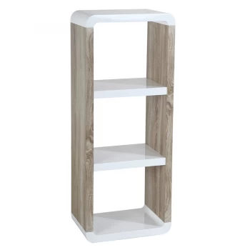 Image of Charles Bentley Walnut Gloss Bookcase- White