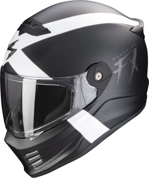 Image of Scorpion Covert FX Gallus Matt Black-White Full Face Helmet XL