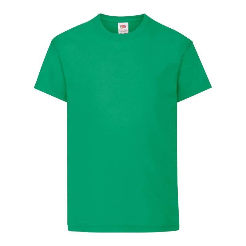 Image of Fruit of the Loom Original Cotton T-Shirt in Green Size: 3-4 Years Green Unisex 3-4 Years