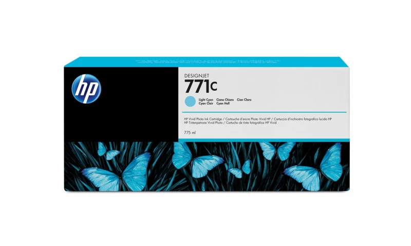 Image of HP 771C 775-ml Light Cyan Designjet Ink Cartridge B6Y12A