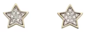 Image of Elements Gold GE2310 9k Yellow Gold Diamond Star Stud Jewellery