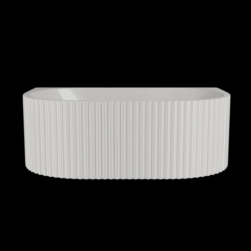 Image of Balterley Contemporary Back To Wall Freestanding Bath with Ribbing 1700 x 780mm in White White Unisex