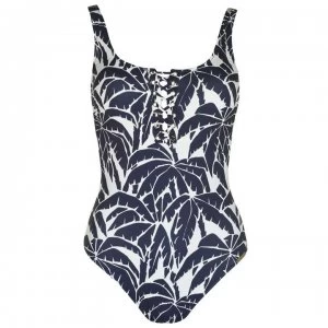 Image of Watercult Coco Lace Up Swimsuit - 357INDIGOCREAM