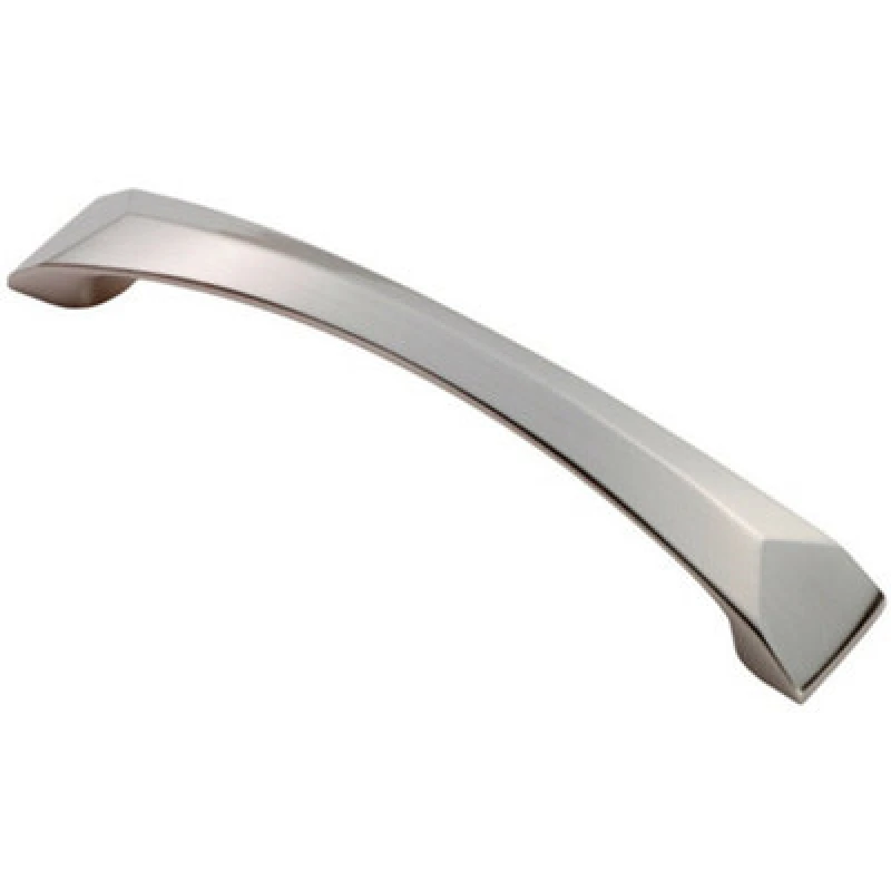 Image of Loops Chiselled Cabinet Pull Handle 128mm Fixing Centres 145 x 25mm Satin Nickel Metallics unisex