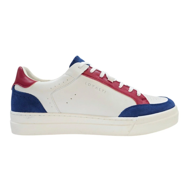 Image of Loyalti Mens Braid Low-Top Trainers Wht/Blue/Red male 7 (41)