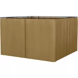 Image of Outdoor Privacy Curtain 4-Panel Sidewalls for 3 x 3 (m) Gazebos Brown - Brown - Outsunny
