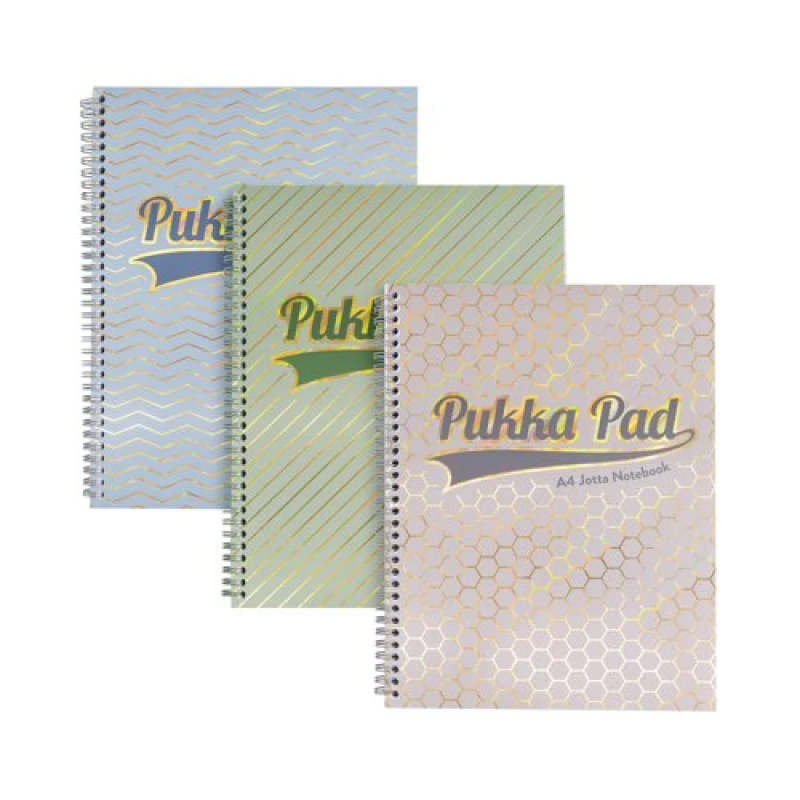 Image of ValueX Pukka Haze Jotta Notepad A4+ Wirebound 200 Ruled Pages 80gsm Paper Assorted Colours (Pack 3) - 9865(AST)-HZE 9865(AST)-HZE