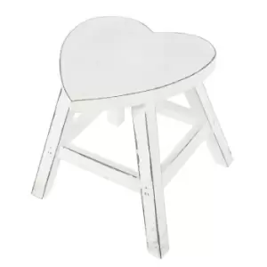 Image of White Shabby Heart Stool