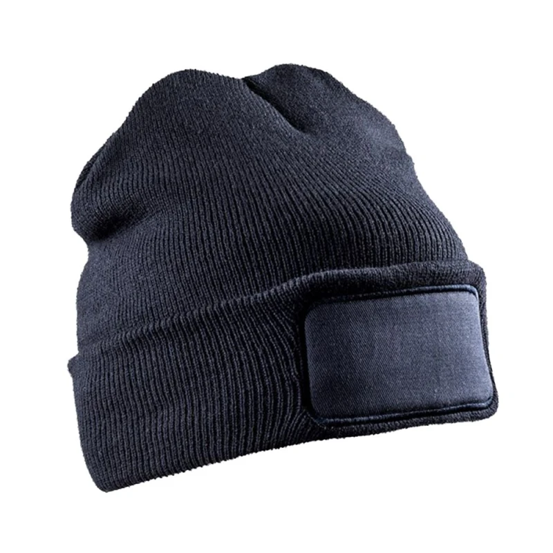 Image of Result Mens Double Knit Printable Beanie in Navy Navy Male One Size