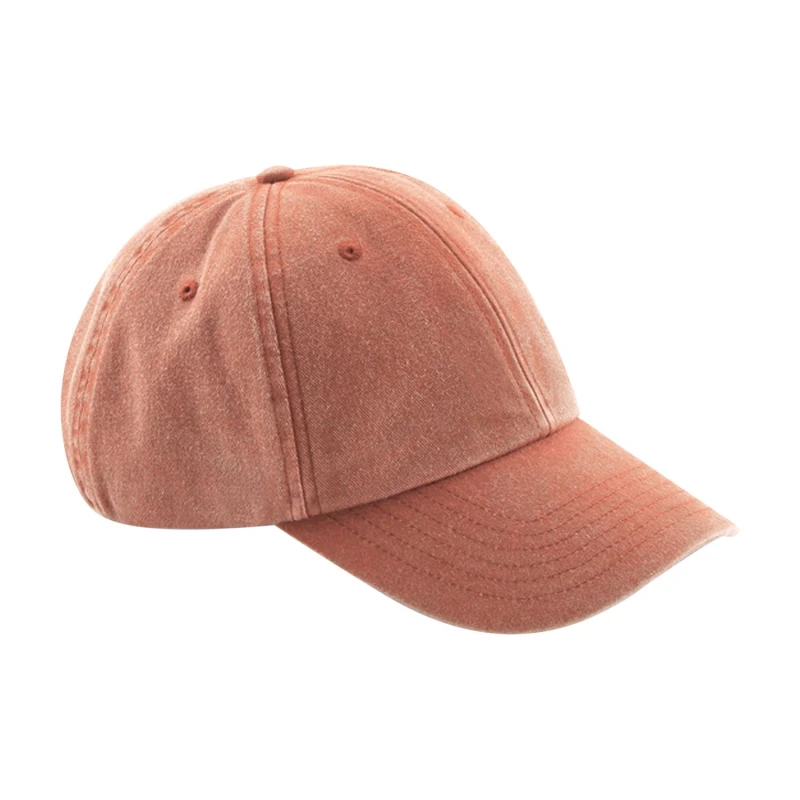 Image of Beechfield Beechfield Low Profile Vintage Denim-Look Cap in Burnt Orange Burnt Orange One Size Unisex 5063425237036