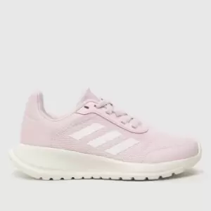 Image of Adidas Pale Pink Tensaur Run 2.0 Girls Junior Trainers