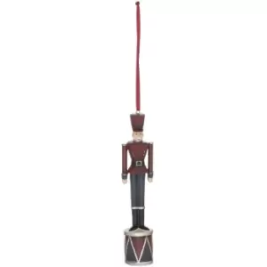 Image of Nutcracker Christmas Hanging Ornament (One Size) (Black/Red) - Hill Interiors