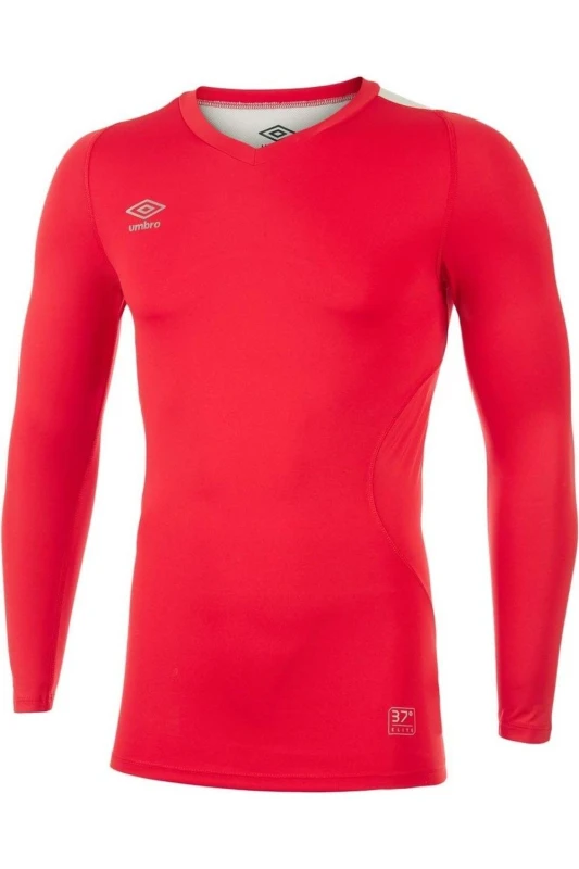 Image of Umbro Umbro Men Elite V Neck Base Layer Top in Scarlet Size: Small Scarlet S Male 5063107689825