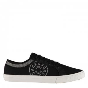 Image of Jack and Jones Ross Canvas Print Mens Trainers - Anthracite