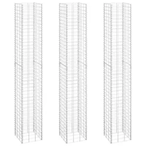 Image of Vidaxl Gabion Raised Beds 3 Pcs 30X30X200cm Iron