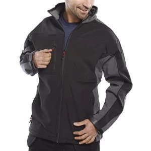 Image of Click Workwear Two Tone Soft Shell Jacket Large Black Grey Ref