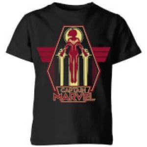 Image of Captain Marvel Flying Warrior Kids T-Shirt - Black - 7-8 Years