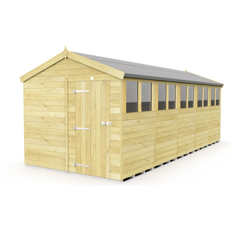 Image of Flat Pack Sheds DIY Sheds 8 x 20 Apex Shed, Brown 8X20AFF