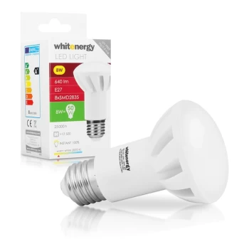 Image of Whitenergy LED Bulb 8X Smd 2835 LED R63 E27 8W| 230V White Warm
