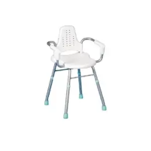 Image of Langham Prima Aluminium Shower Stool With Arms & Backrest