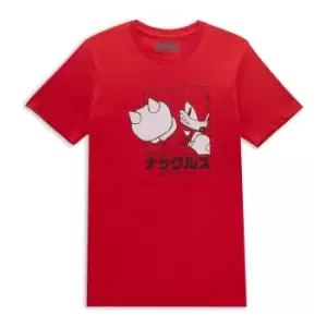 Image of Sonic The Hedgehog Knuckles Katakana Mens T-Shirt - Red - M