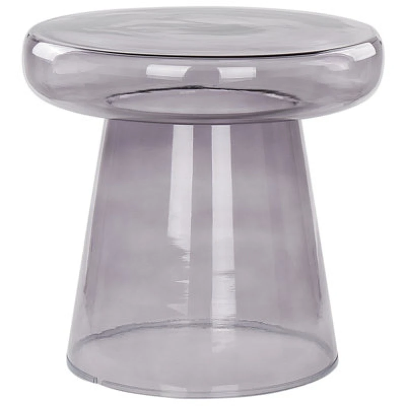 Image of Beliani Side Table Caldera Glass Grey