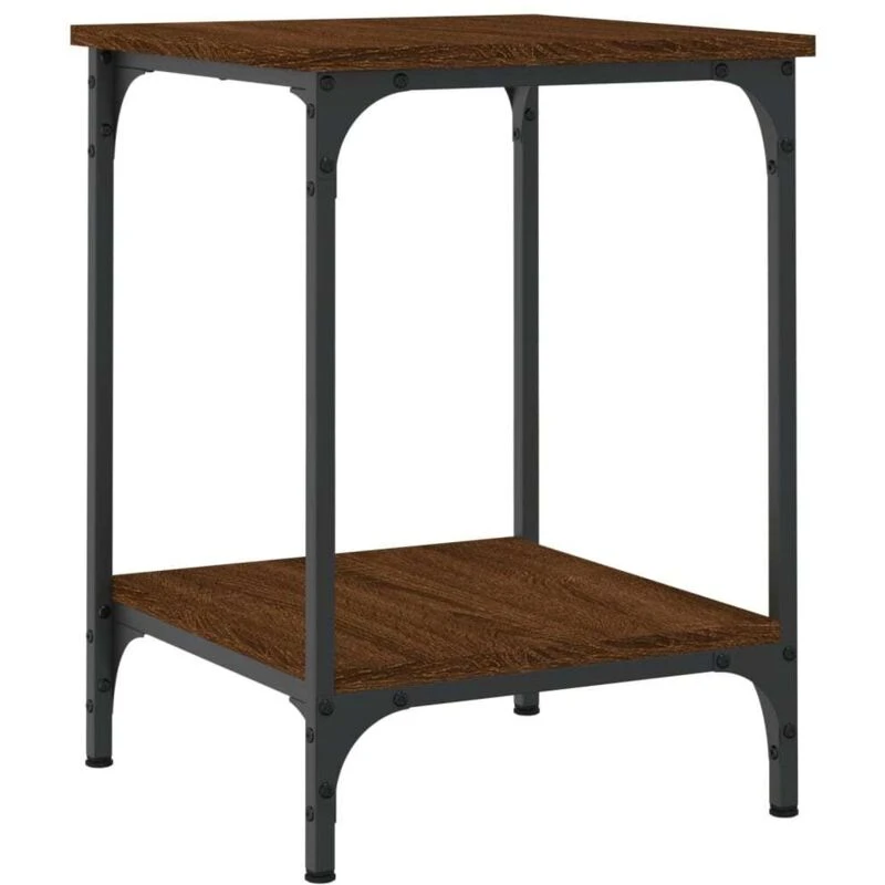 Image of Vidaxl Coffee Table Brown Oak 40X40X55cm Engineered Wood, Brown 832827