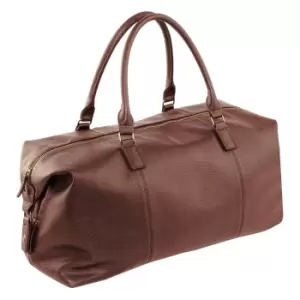 Image of Quadra NuHude Faux Leather Weekender Holdall Bag (One Size) (Tan)