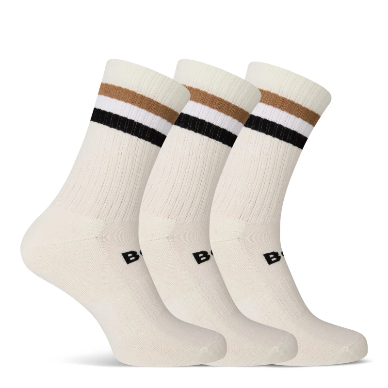 Image of Boss 3P QS Rib Stripe SP 10261053 0 - White White 6 - 12 Months