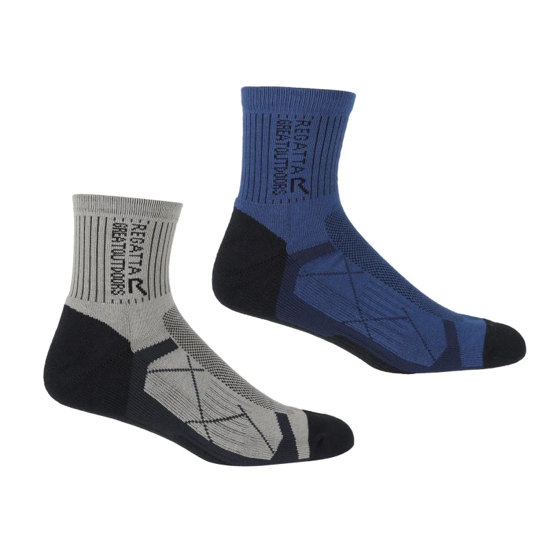 Image of Regatta Regatta Men 2 Pair Outdoor Acte Sock in Dark Navy Size: 6-8 Dark Navy 6-8 Male 5059404204342