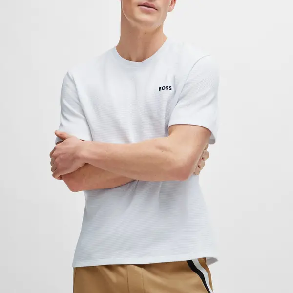 Image of BOSS Bodywear Cotton-Blend Waffle-Jersey T-Shirt - L