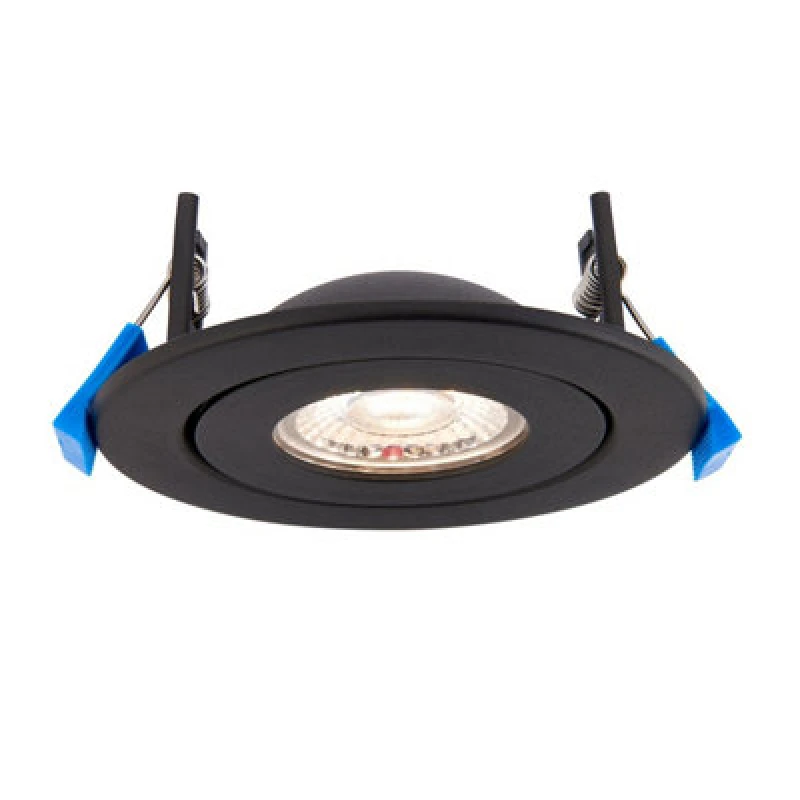 Image of Netlighting Shield360 4CCT Tri Wattage Black IP44 8W Recessed Downlight Matt Black Paint Black