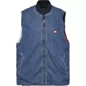 Image of Tommy Jeans Reversible Oversized Denim Vest Womens - Blue