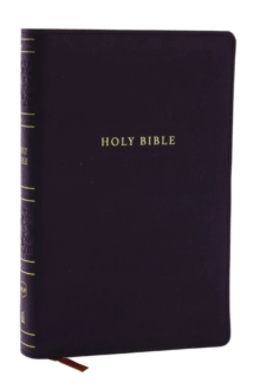 Image of NKJV Personal Size Large Print Bible with 43,000 Cross References, Black Leathersoft, Red Letter, Comfort Print (Thumb Indexed) Leather / fine binding