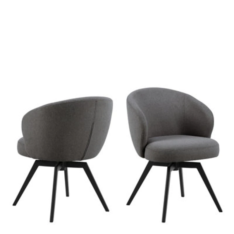 Image of Furniture To Go Darlene Dining Chair With Armrest And Swivel Function In Grey