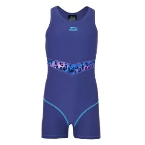 Image of Slazenger Splice Boyleg Swimsuit Girls - Blue