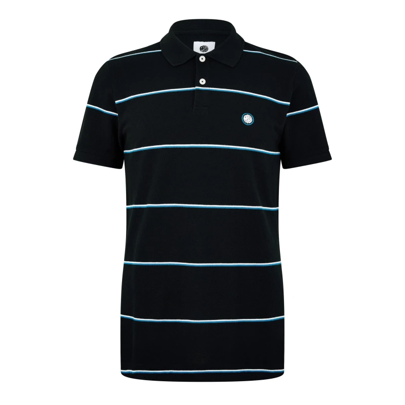 Image of Pretty Green Mens Mountfield Short-Sleeve Polo Shirt Black male Small