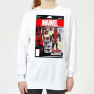Image of Marvel Deadpool Action Figure Womens Sweatshirt - White - S