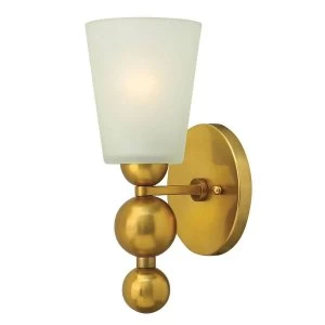 Image of 1 Light Wall Light Vintage Brass Glass Shade, E27