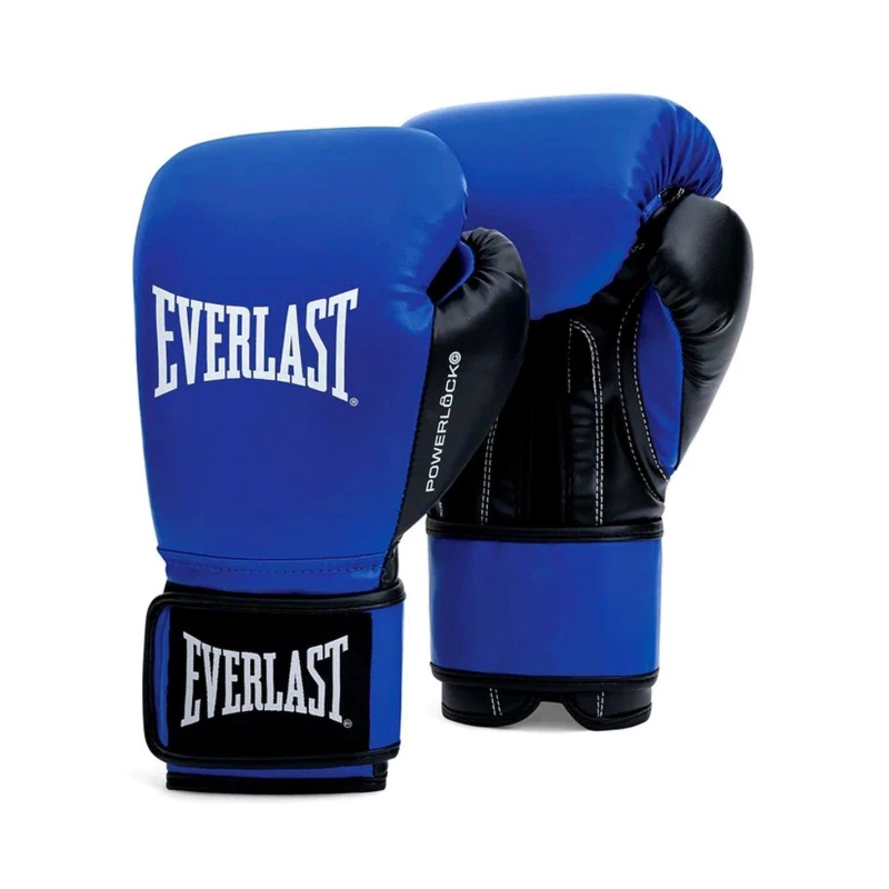 Image of Everlast Powerlock Boxing Hook & Loop Glove Blue unisex 10oz