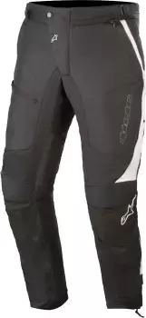 Image of Alpinestars Raider V2 Drystar Motorcycle Textile Pants, black-white Size M black-white, Size M