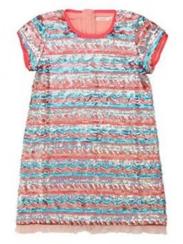 Image of Billieblush Girls Sequin Front Dress - Grey
