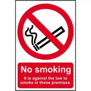 Image of No Smoking It Is Against The Law to Smoke - RPVC (200 X 300MM)