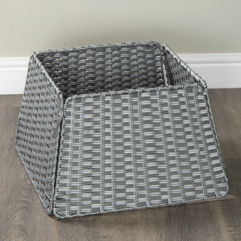 Image of 47cm x 46cm Samuel Alexander Foldable Faux Rattan Christmas Tree Skirt in Grey