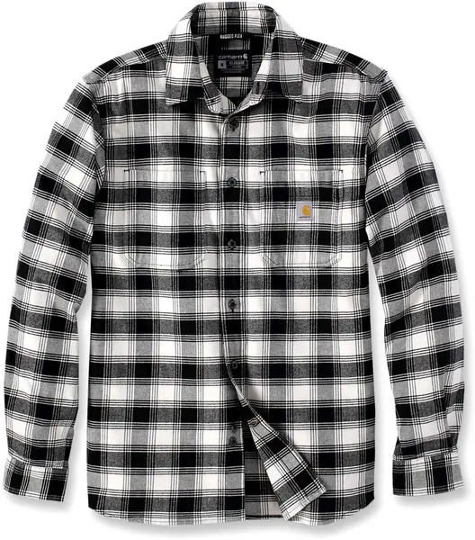Image of Carhartt Rugged Flex Flannel Plaid Shirt, black-beige, Size M